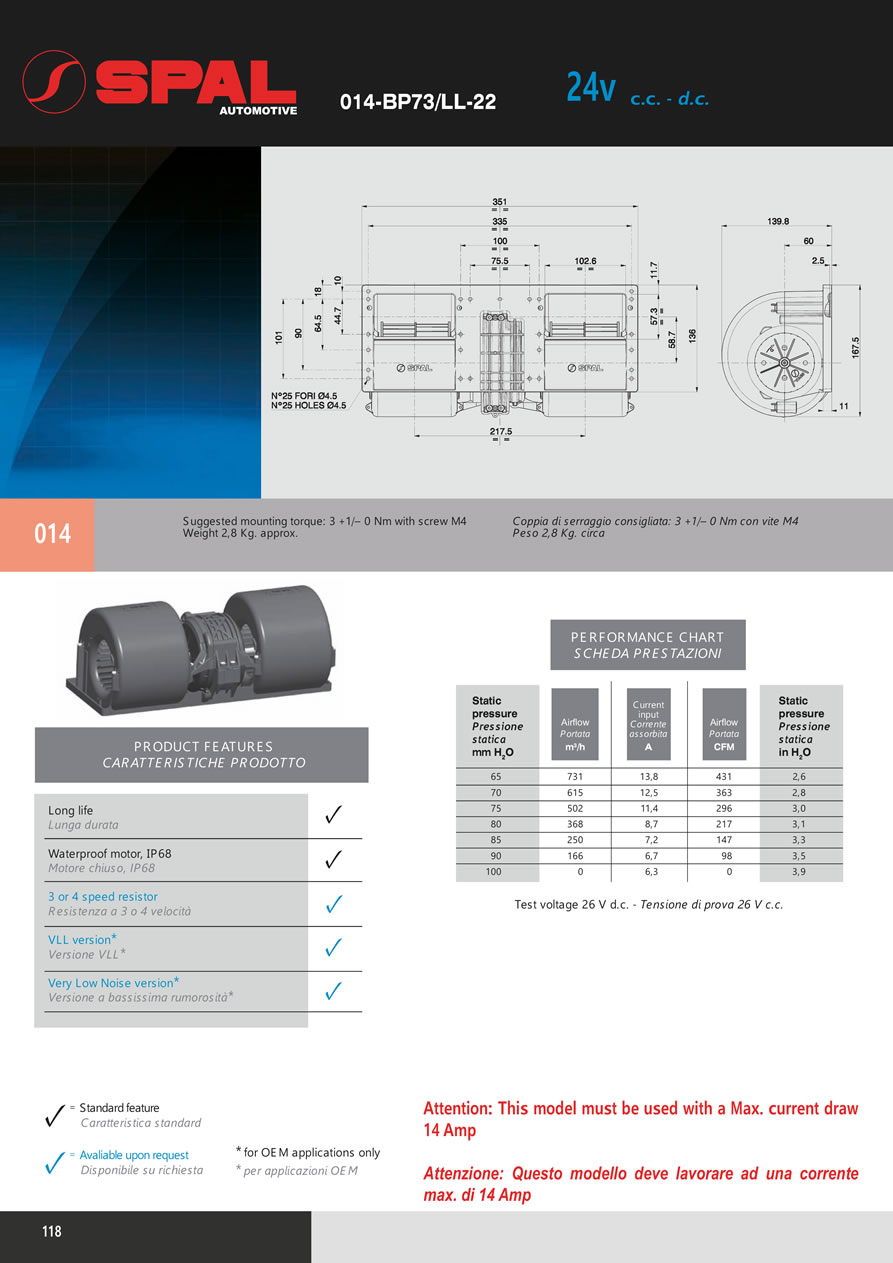 Centrifugal Blowers 12v - 24v DC - BL04-118