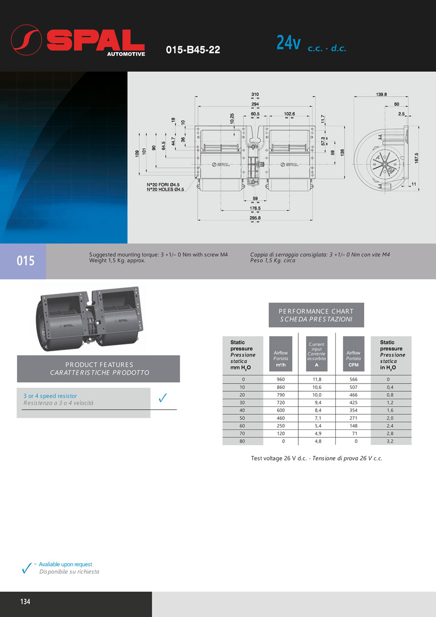 Centrifugal Blowers 12v - 24v DC - BL04-134