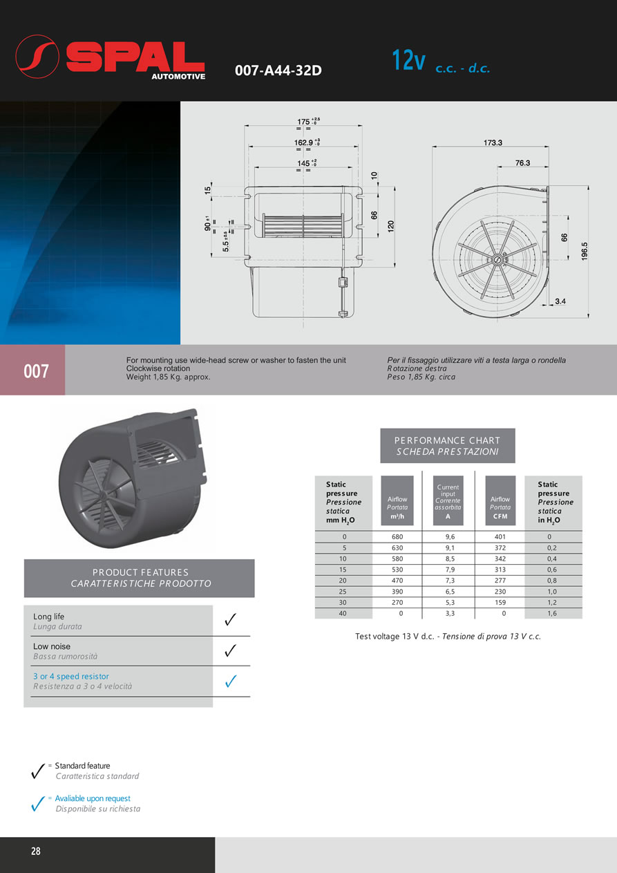 Centrifugal Blowers 12v - 24v DC - BL01-28