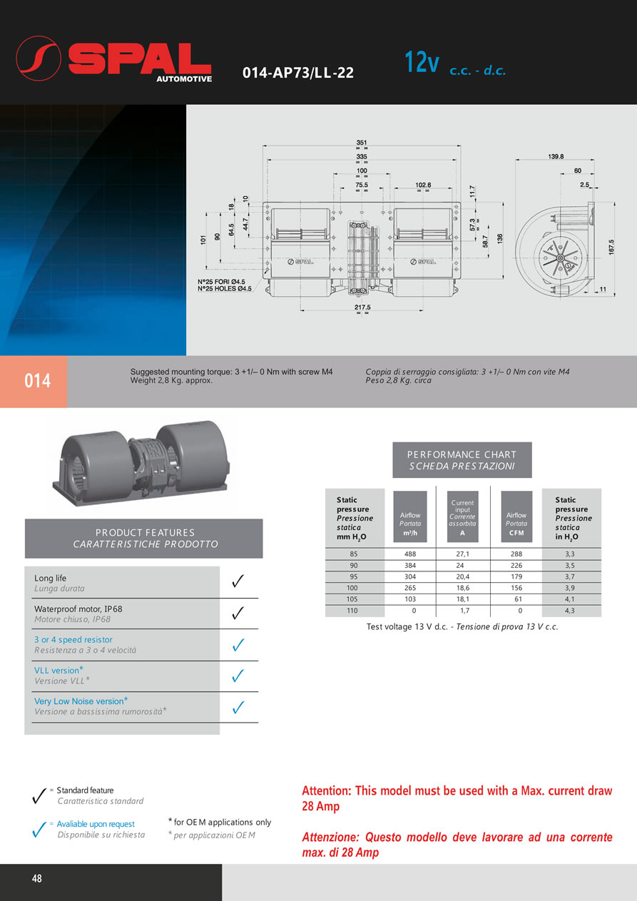 Centrifugal Blowers 12v - 24v DC - BL02-48