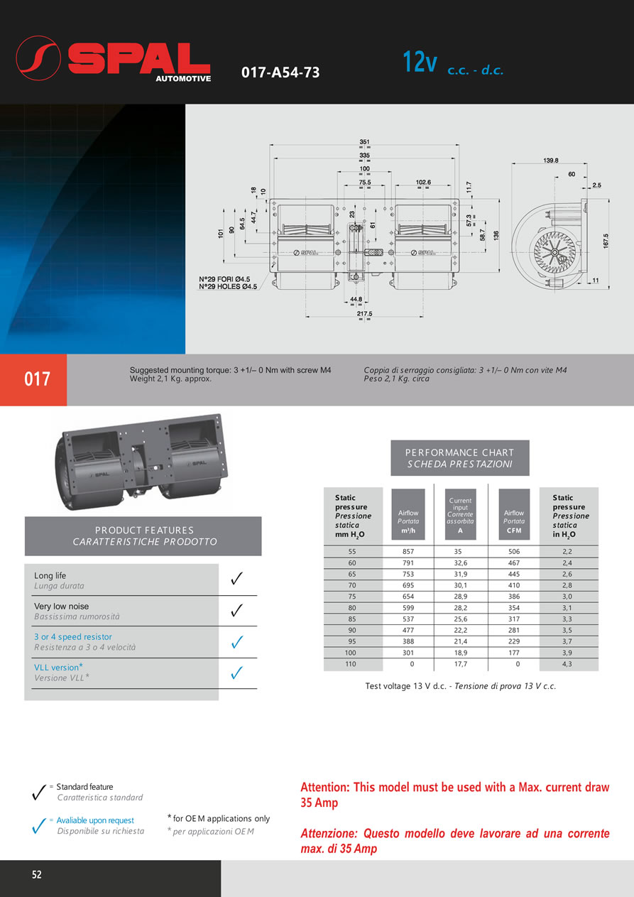 Centrifugal Blowers 12v - 24v DC - BL02-52