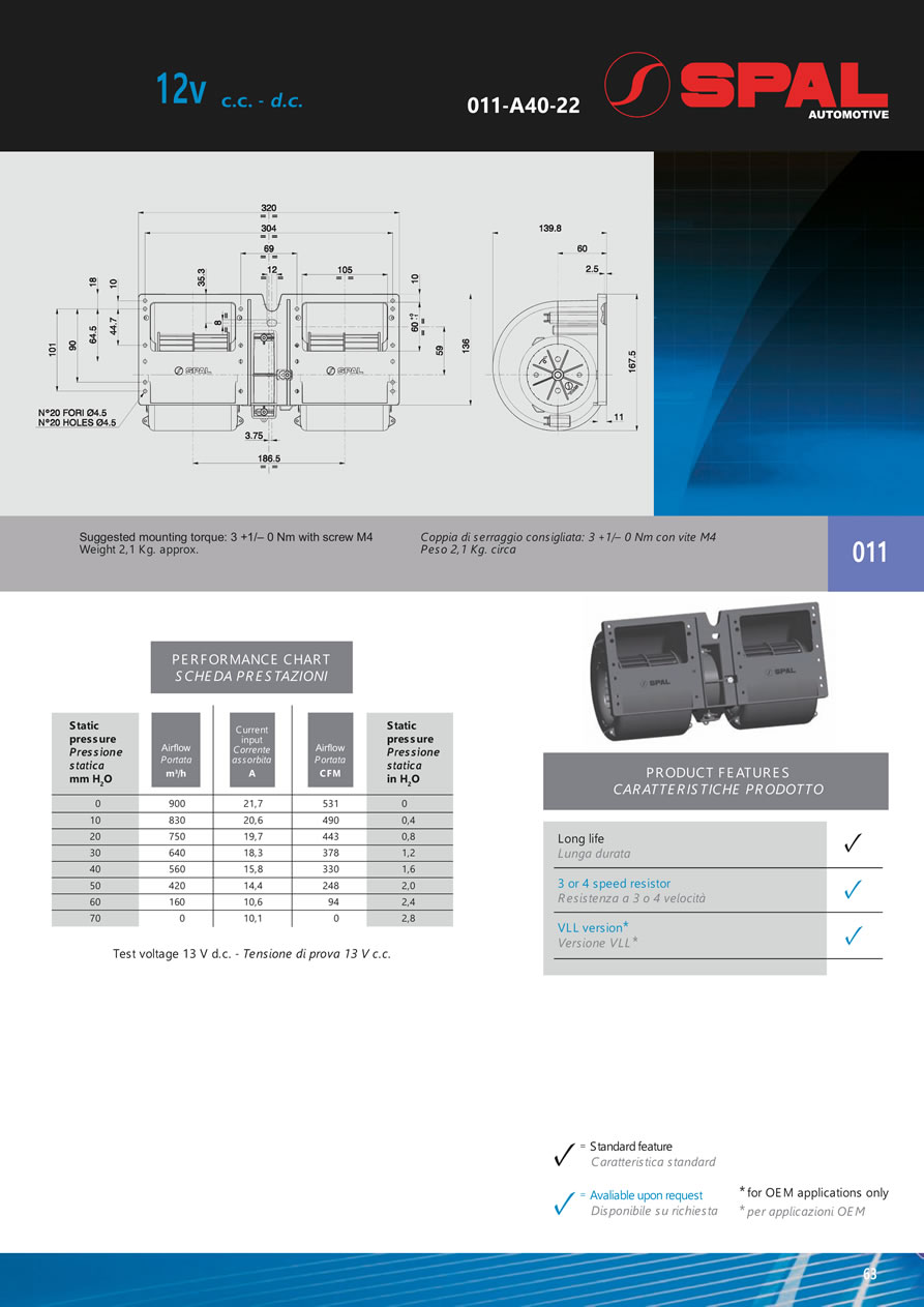 Centrifugal Blowers 12v - 24v DC - BL02-63