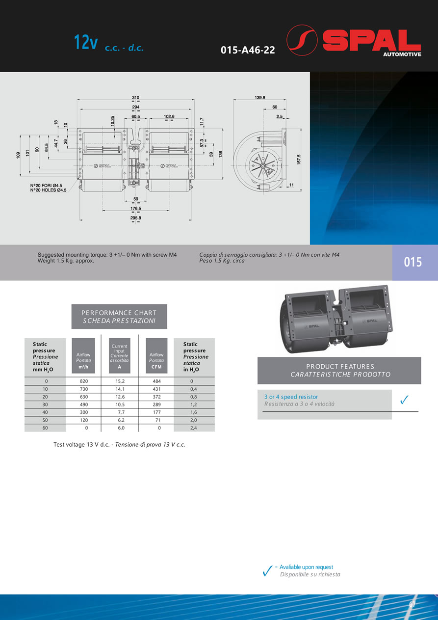 Centrifugal Blowers 12v - 24v DC - BL02-67
