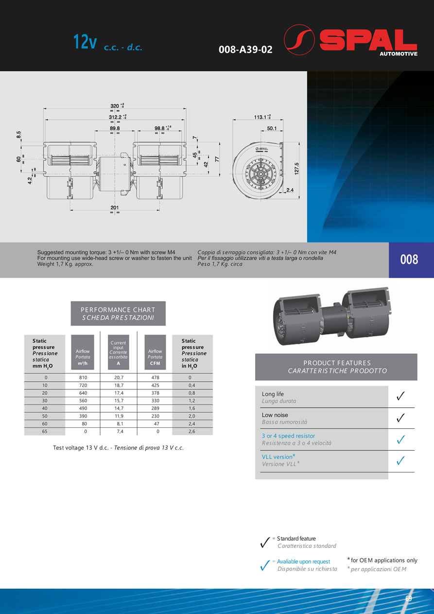 Centrifugal Blowers 12v - 24v DC - BL02-69