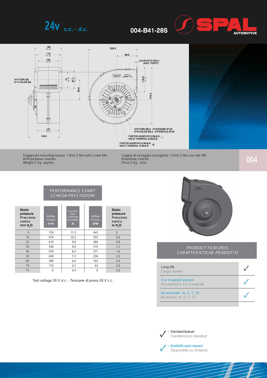Centrifugal Blowers 12v - 24v DC - BL03-81