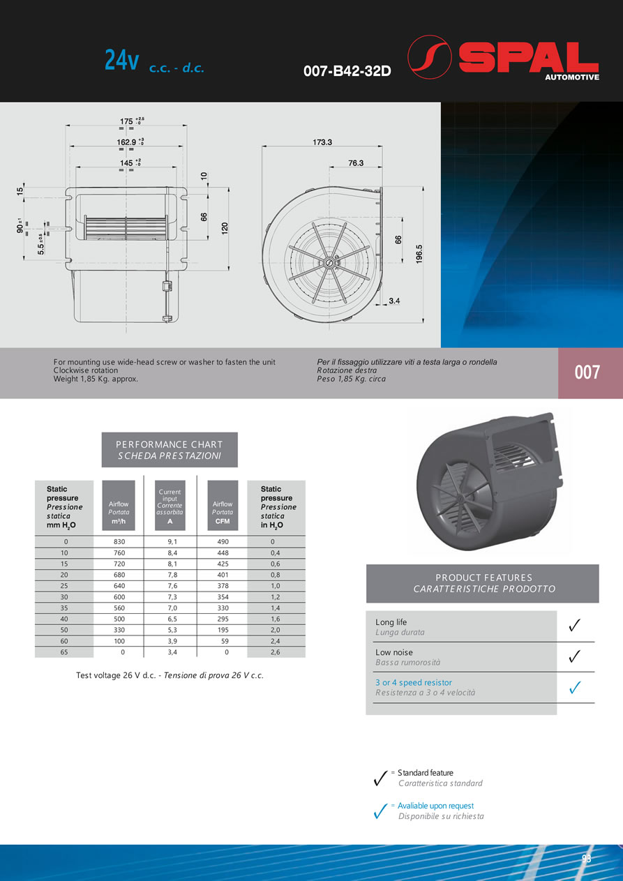 Centrifugal Blowers 12v - 24v DC - BL03-93