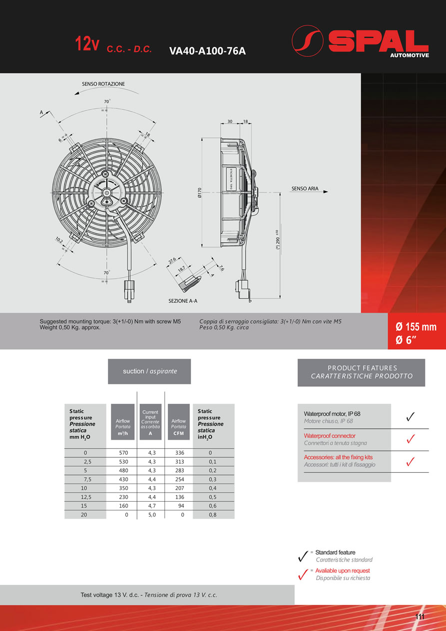 SPAL Axial Fans 12v - 24v DC - FA27-111