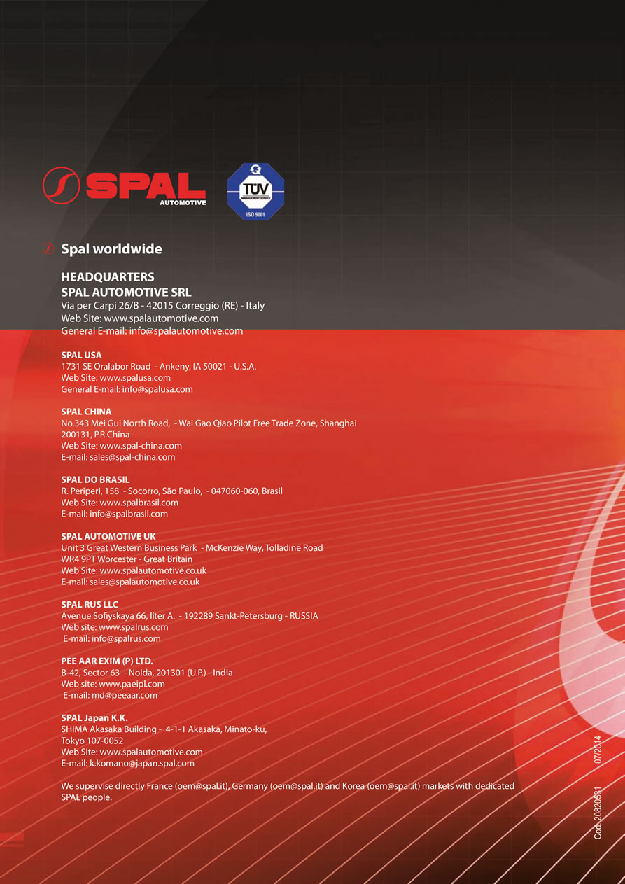 SPAL Axial Fans 12v - 24v DC - A-252