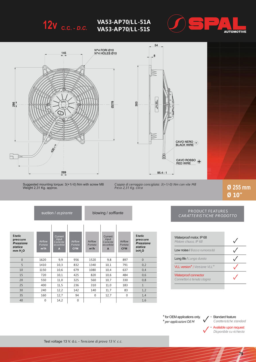 SPAL Axial Fans 12v - 24v DC - FA16-79