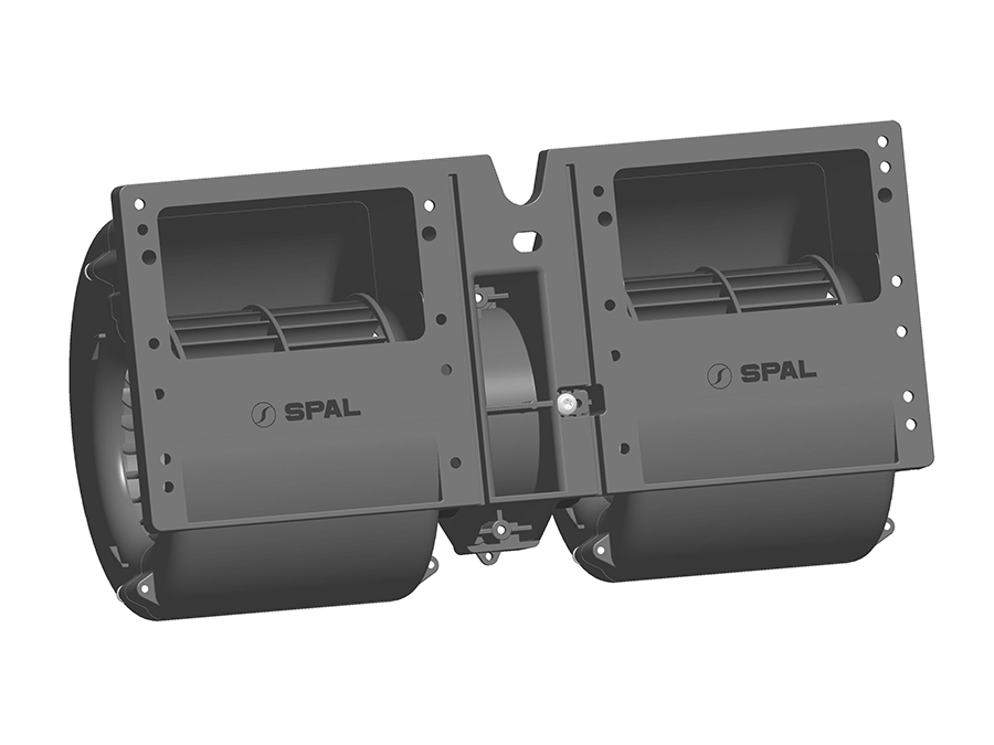 SPAL 511 cfm Double Blower 011-A54/2C/I-22 12V RA(1)3VCV4 SX S.E. CAVO MASSA (12v / 3 Speeds)