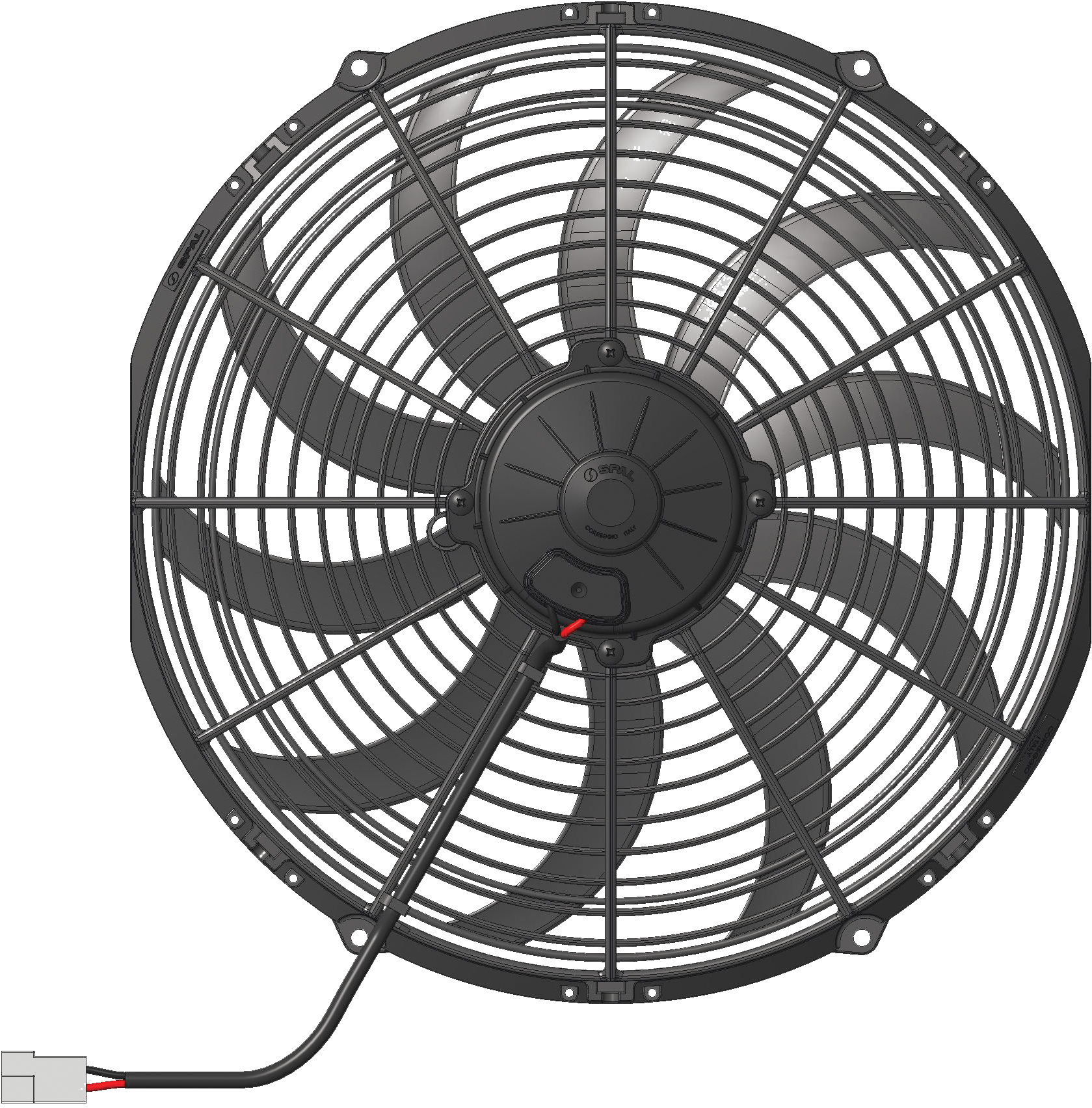 SPAL 14" (350mm) Cooling Fan VA08-AP71/LL-53A 12V BT KS (12v / 1894 cfm / Pulling)