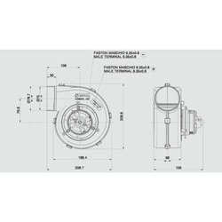 SPAL 254 cfm Single Blower 001-A46-03D (12v) (Single Speed) - view 7