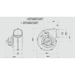 SPAL 260 cfm Single Blower 001-A53-03S (12v) (Single Speed) - view 8