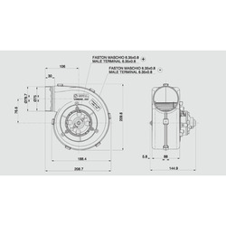 SPAL 348 cfm Single Blower 001-B39-49D (24v) (Single Speed) - view 7
