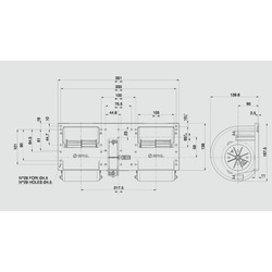SPAL 543 cfm Double Blower 006-B46-22 (24v / 3 speeds) - view 9