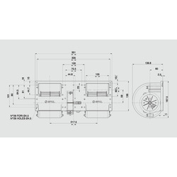 SPAL 603 cfm Double Blower 006-B54/I-22 (24v / 3 speeds) - view 9