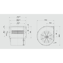 SPAL 537 cfm Single Blower 007-A56-32D (12v) (Single Speed) - view 8