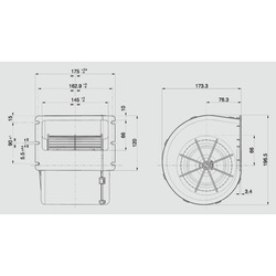 SPAL 572 cfm Single Blower 007-B56-32D (24v / Single speed) - view 7