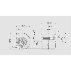 SPAL 153 cfm Single Blower 008-A100/HD/I-93D 12V GR AMP S1.5 (12v / 3 Speeds) - view 2