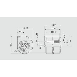 SPAL 153 cfm Single Blower 008-A100-93D (12v / 3 speeds) - view 8