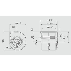 SPAL 153 cfm Single Blower 008-B100-93D (24v / 3 speeds) - view 8
