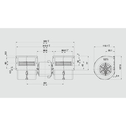 SPAL 454 cfm Double Blower 008-B40-02 (24v) (Single Speed) - view 9