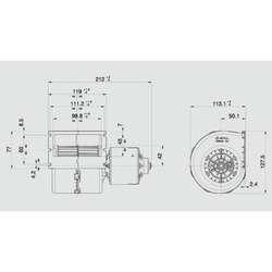 SPAL 236 cfm Single Blower 008-B45/I-02D (24v / 3 speeds with AMP Connector / EMC filter) - view 6