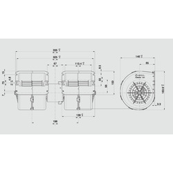 SPAL 696 cfm Double Blower 009-A39/2C-22 (12v) (Single Speed) - view 6