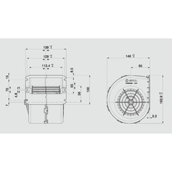 SPAL 319 cfm Single Blower 009-A70/I-74D (12v / (with EMC motor filter)) (Single Speed) - view 4