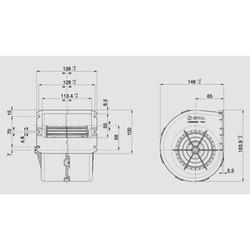SPAL 331 cfm Single Blower 009-B70-74D (24v / 3 speeds with AMP connector) - view 6