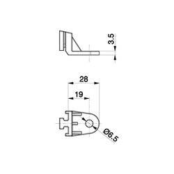 Mounting Bracket 19mm Long - view 2