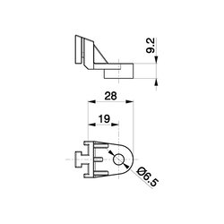 Mounting Bracket 19mm Recessed - view 2