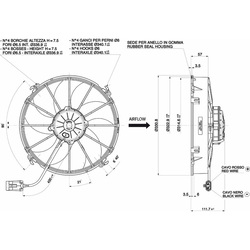 SPAL 12" (305mm) Cooling Fan VA01-AP90/LL-66A 12V METRI-PACK 630 (12v / 1865 cfm / Pulling) - view 2