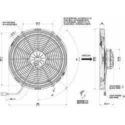 SPAL 14" (350mm) Cooling Fan VA08-AP71/LL-53A 12V BT KS (12v / 1894 cfm / Pulling) - view 2