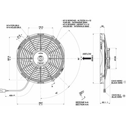 SPAL 11" (280mm) Cooling Fan VA09-AP50/C-54S 12V BT MC (12v / 985 cfm / Pushing) - view 2