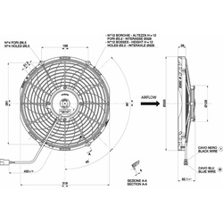 SPAL 12" (305mm) Cooling Fan VA10-BP50/C-61A 24V BT MC (24v / 1392 cfm / Pulling) - view 2