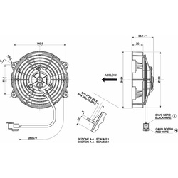 SPAL 5.5" (140mm) Cooling Fan VA39-B100-45S 24V SUMIT (24v / 289 cfm / Pushing) - view 2