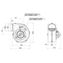 SPAL 348 cfm Single Blower 001-A39-49D 12V RPA3VCB (12v / 3 Speeds) - view 2