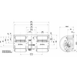 SPAL 708 cfm 24v Double Blower 006-B39-22 24V RPA3VCB (24v / 3 Speeds) - view 2