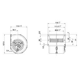 SPAL 153 cfm 24v Single Blower 008-B100-93D 24V GR BT (24v / 3 Speeds) - view 2