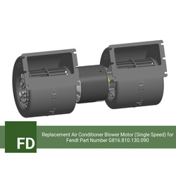 Replacement Air Conditioner Blower Motor (Single Speed) for Fendt Part Number G816.810.130.090 (Single Speed) - view 2