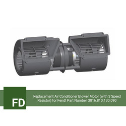 Replacement Air Conditioner Blower Motor (with 3 Speed Resistor) for Fendt Part Number G816.810.130.090 (Single Speed)