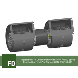 Replacement Air Conditioner Blower Motor (with 3 Speed Resistor) for Fendt Part Number G816.810.130.090 (Single Speed) - view 3