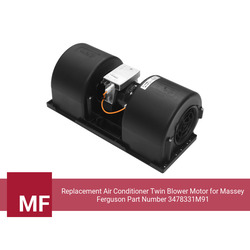 Replacement Air Conditioner Twin Blower Motor for Massey Ferguson Part Number 3478331M91 - view 1