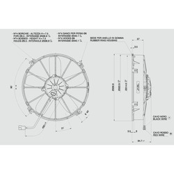 SPAL 12" (305mm)  Cooling Fan VA01-AP70/LL-36A (12v  / 1640 cfm / Pulling) - view 3
