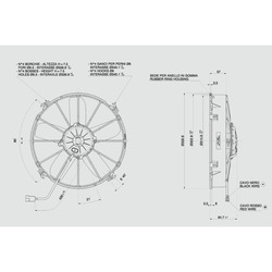 SPAL 12" (305mm)  Cooling Fan VA01-BP70/LL-36A (24v  / 1711 cfm / Pulling) - view 3