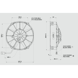 SPAL 9" (225mm)  Cooling Fan VA02-BP70/LL-40S (24v  / 743 cfm / Pushing) - view 3