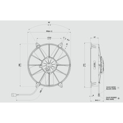 SPAL 11" (280mm)  Cooling Fan VA03-AP70/LL-37A (12v  / 1375 cfm / Pulling) - view 3