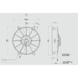 SPAL 11" (280mm)  Cooling Fan VA03-AP70/LL-68A (12v  / 1298 cfm / Pulling) - view 3