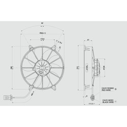 SPAL 11" (280mm)  Cooling Fan VA03-AP90/LL-68A (12v  / 1605 cfm / Pulling) - view 3